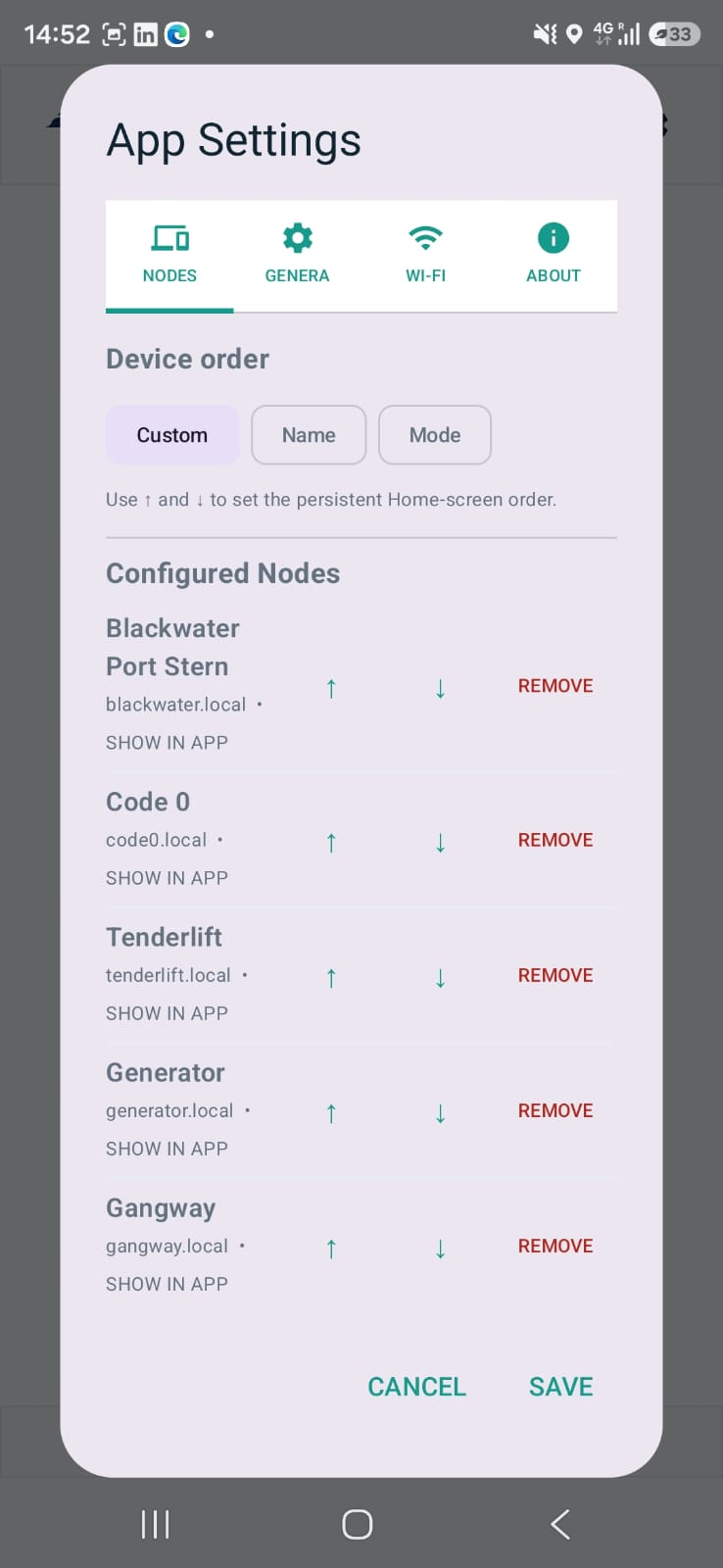 Smarter.Yachts App Node configuration