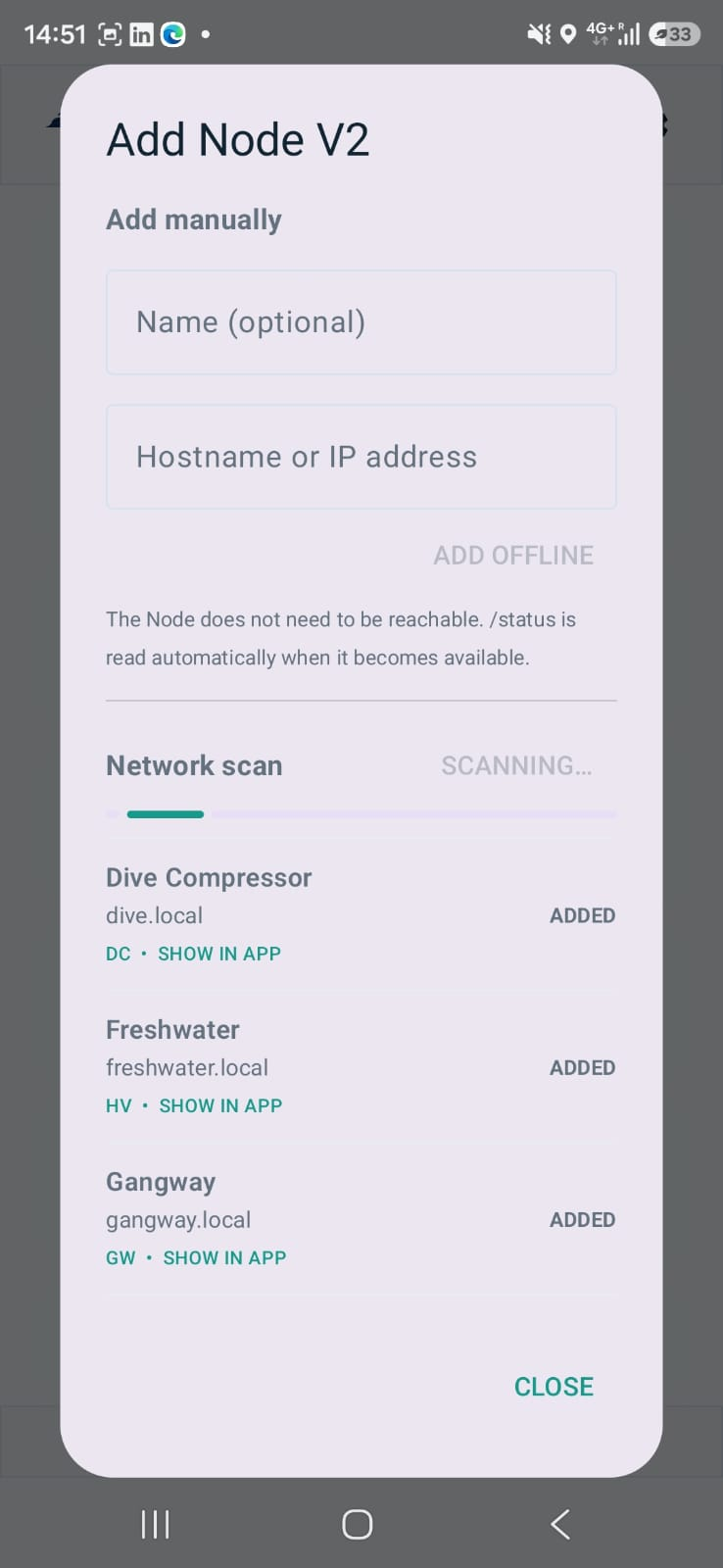 Smarter.Yachts App automatic Node discovery