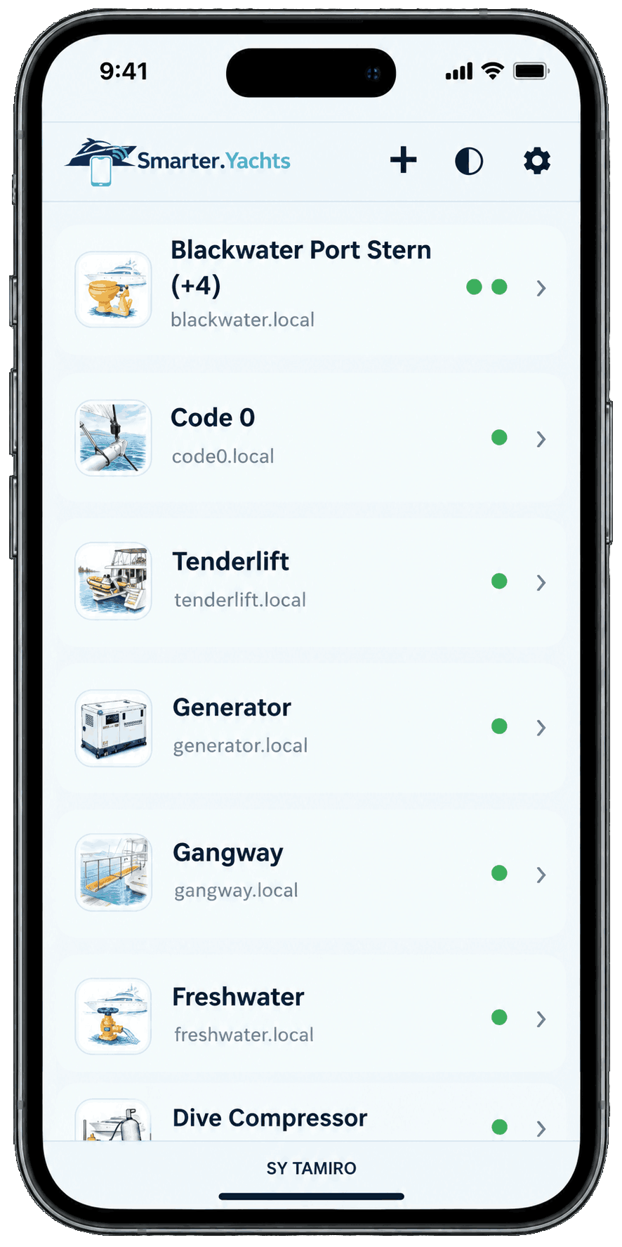 Smarter.Yachts App in use on board